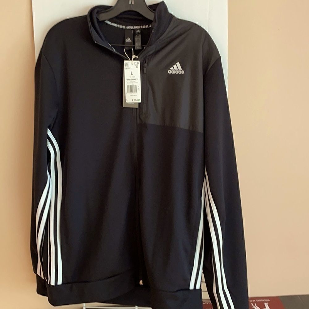 Adidas NWT trans tt track top large black white